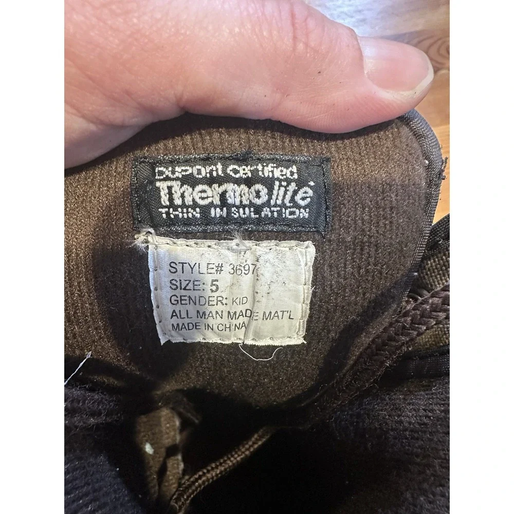 Timber Wolf  Thermolite Camo Boots Size 5 Hunting‎ Snow Waterproof Lace Up